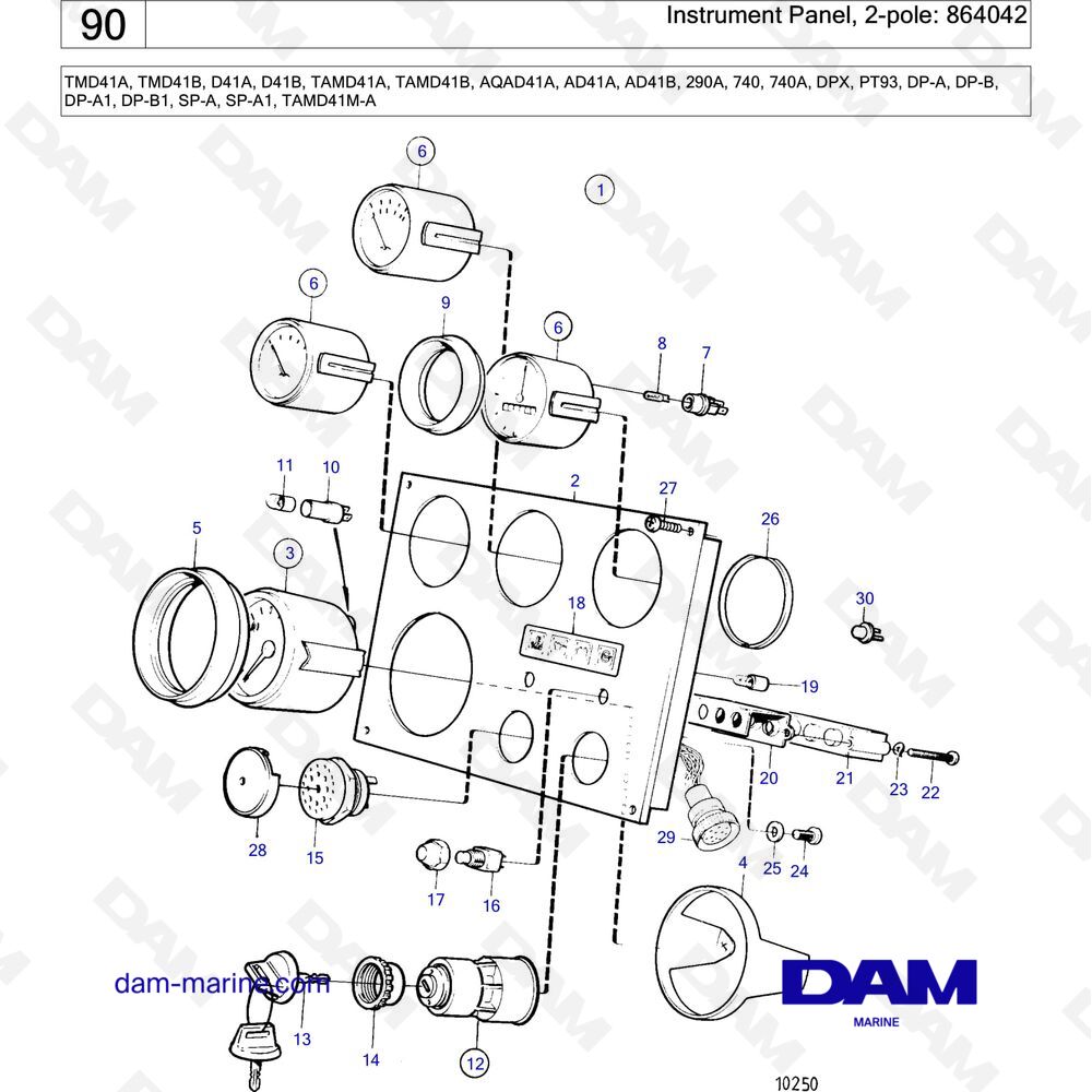 Spare Parts And Exploded Views For Volvo Penta TAMD41A